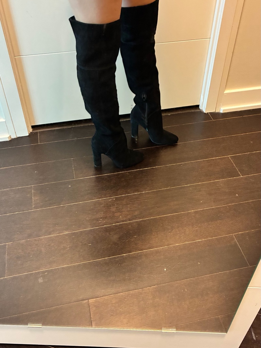 Black suede over the knee boots - Picture 8 of 10